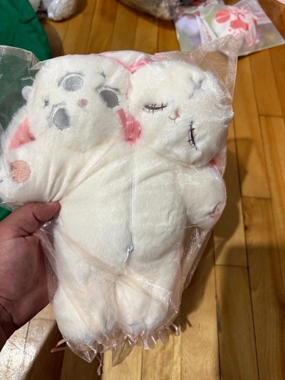 mikko characters 
White & Pink Stuffed Animal NWT